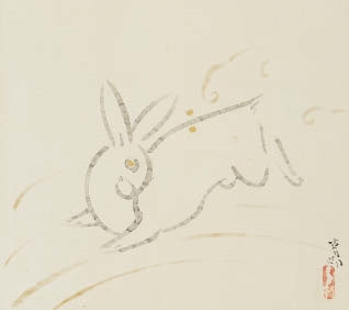 Artwork by Seison Maeda, Rabbit, Made of ink and color on paper