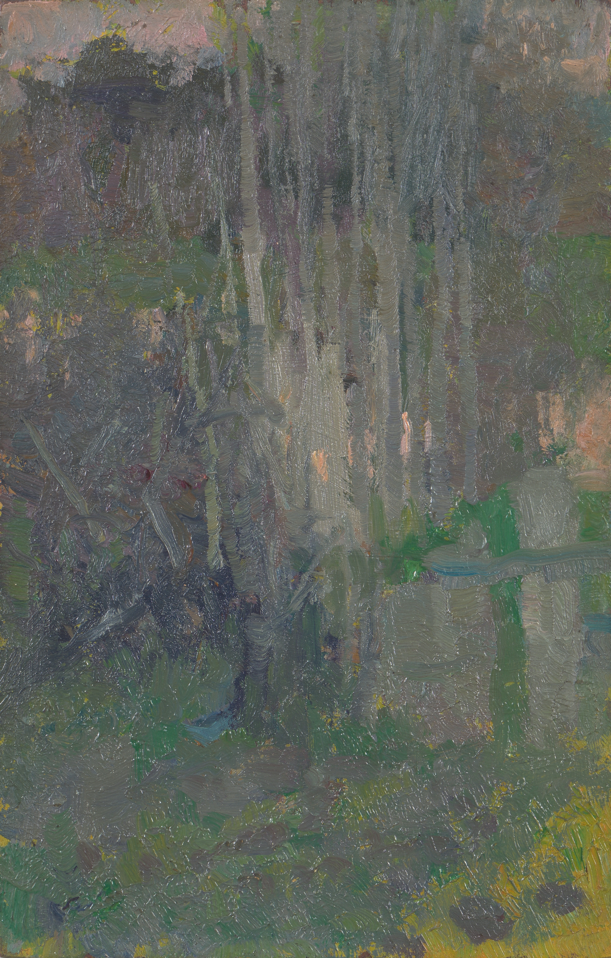 Artwork by E. Phillips Fox, Trees in Landscape, Made of oil on panel