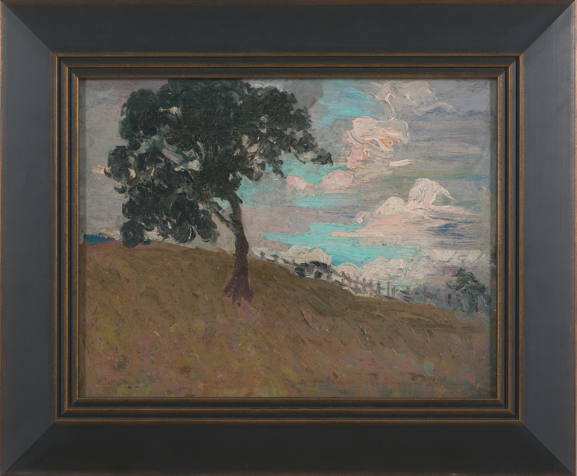 Artwork by E. Phillips Fox, The Lone Tree, Made of oil on board