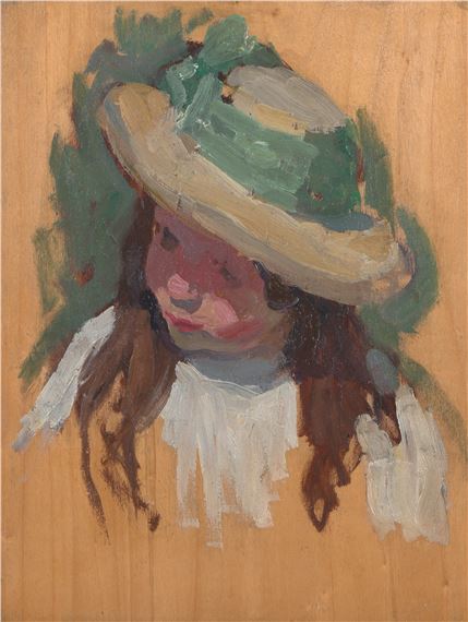 Head and Shoulder Study of a Girl with Yellow Hat c. 1910-12
