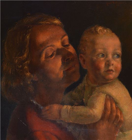 mother with toddler by Emil Dielmann, 1944