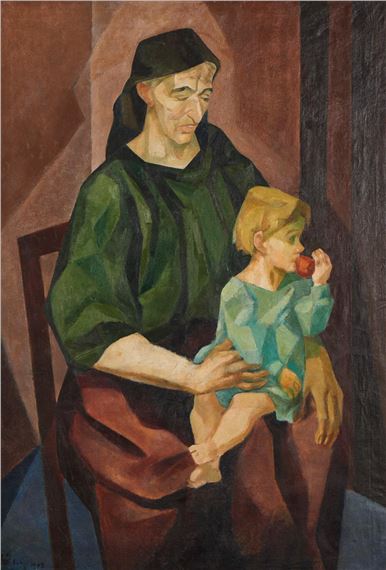 Grandmother and Granddaughter by Júlio Resende, 1943