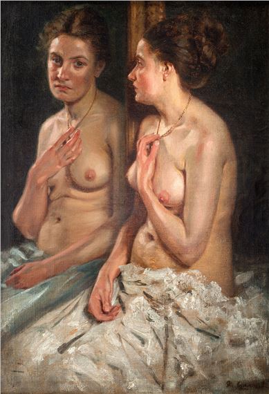 Portret Elisabeth z lustrem by Albert Lipczinski