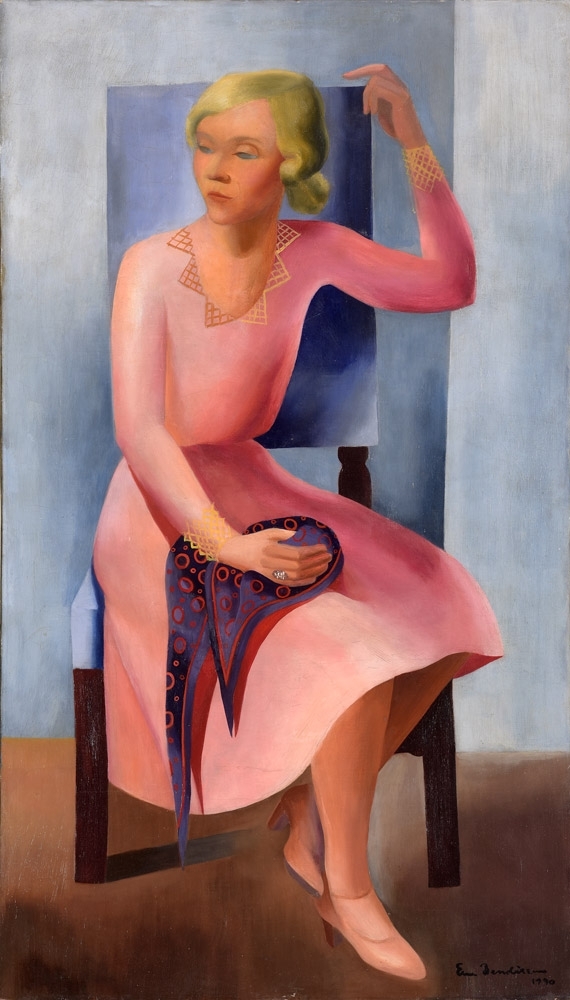 Artwork by Elna Heiberg Bendixen, Sitzende, Made of oil / canvas