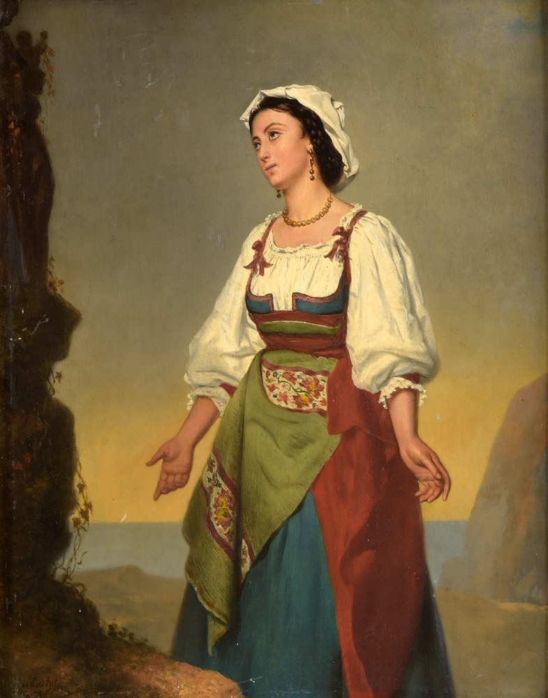 Artwork by Adolphe Henri Dubasty, Junge Italienerin, Made of oil on wood