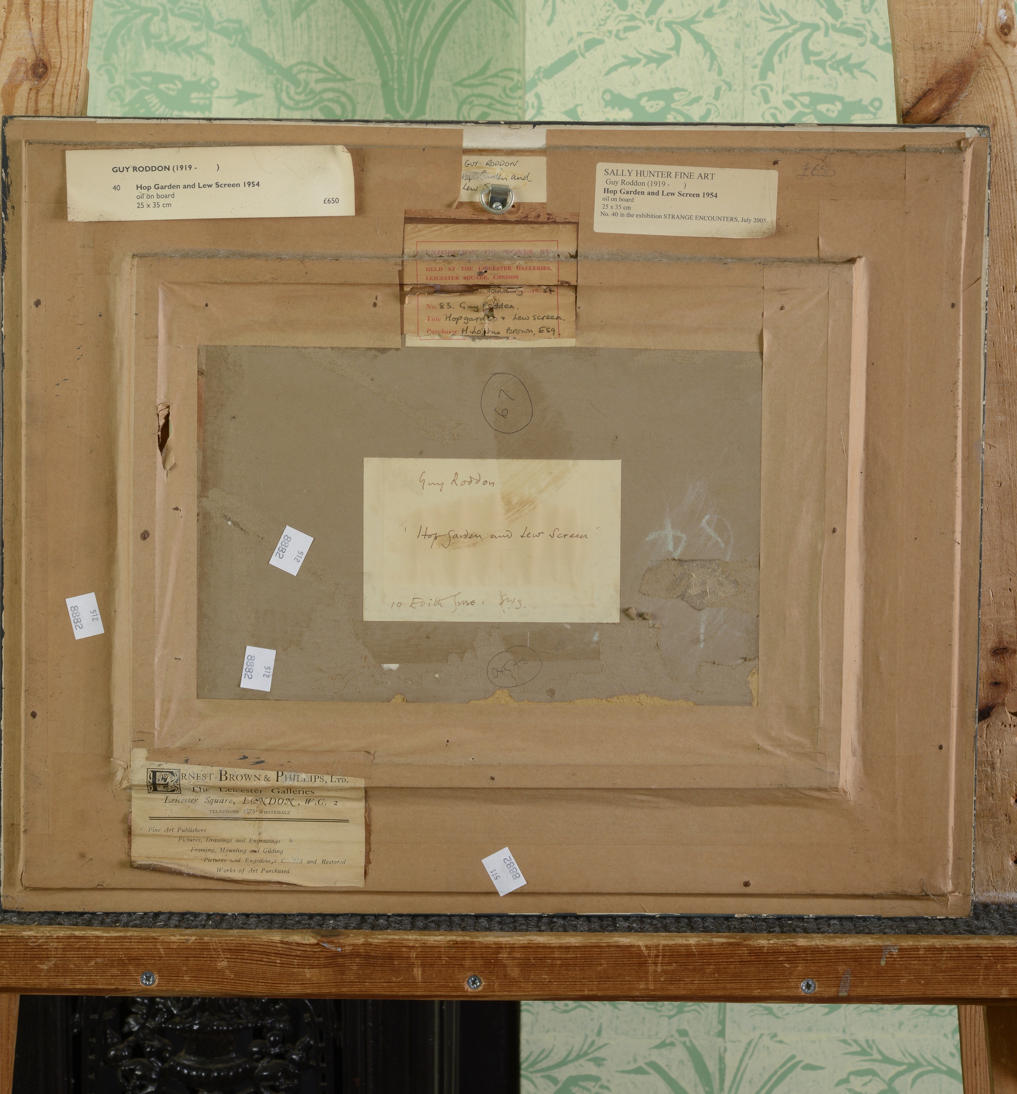 Artwork by Guy Roddon, Hop Garden and Lew Screen, Made of oil on canvas board