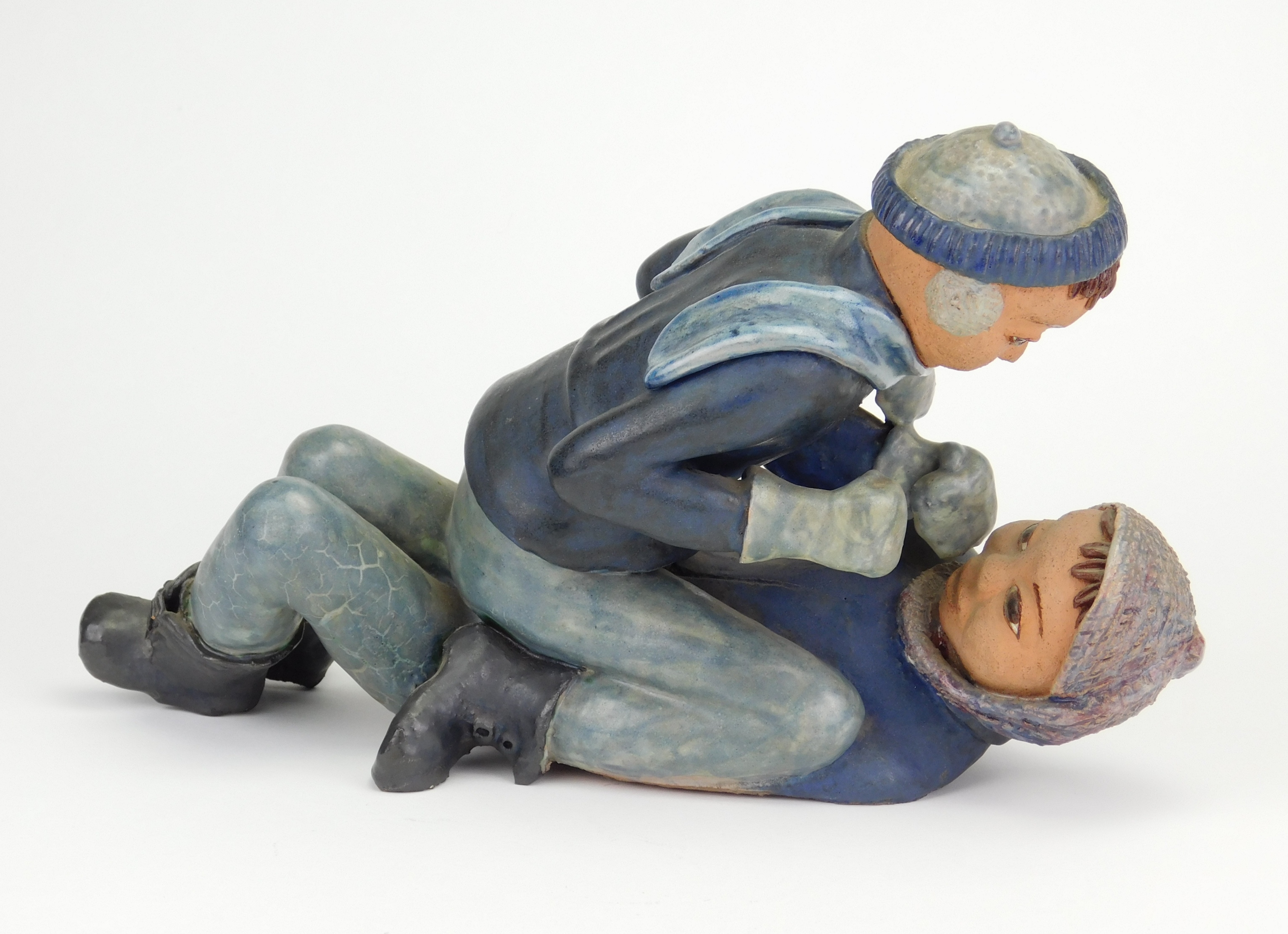 Artwork by Dorothy S. Harkins, Friendly Scrap, Made of ceramic sculpture