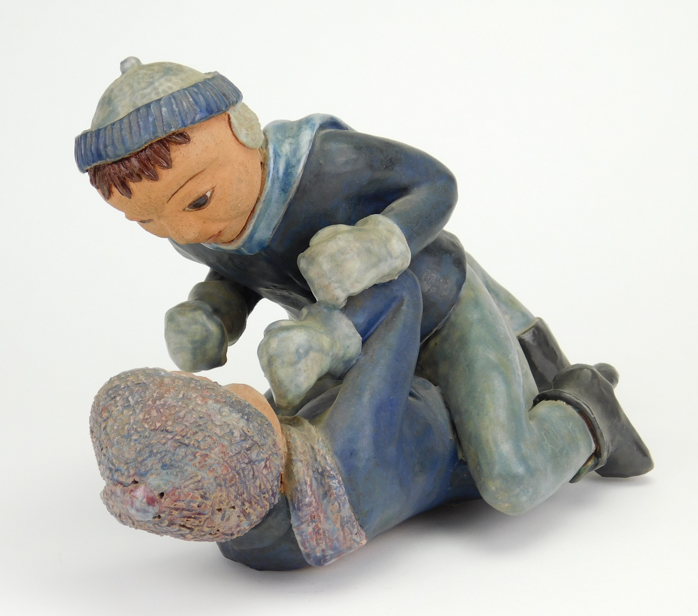 Artwork by Dorothy S. Harkins, Friendly Scrap, Made of ceramic sculpture