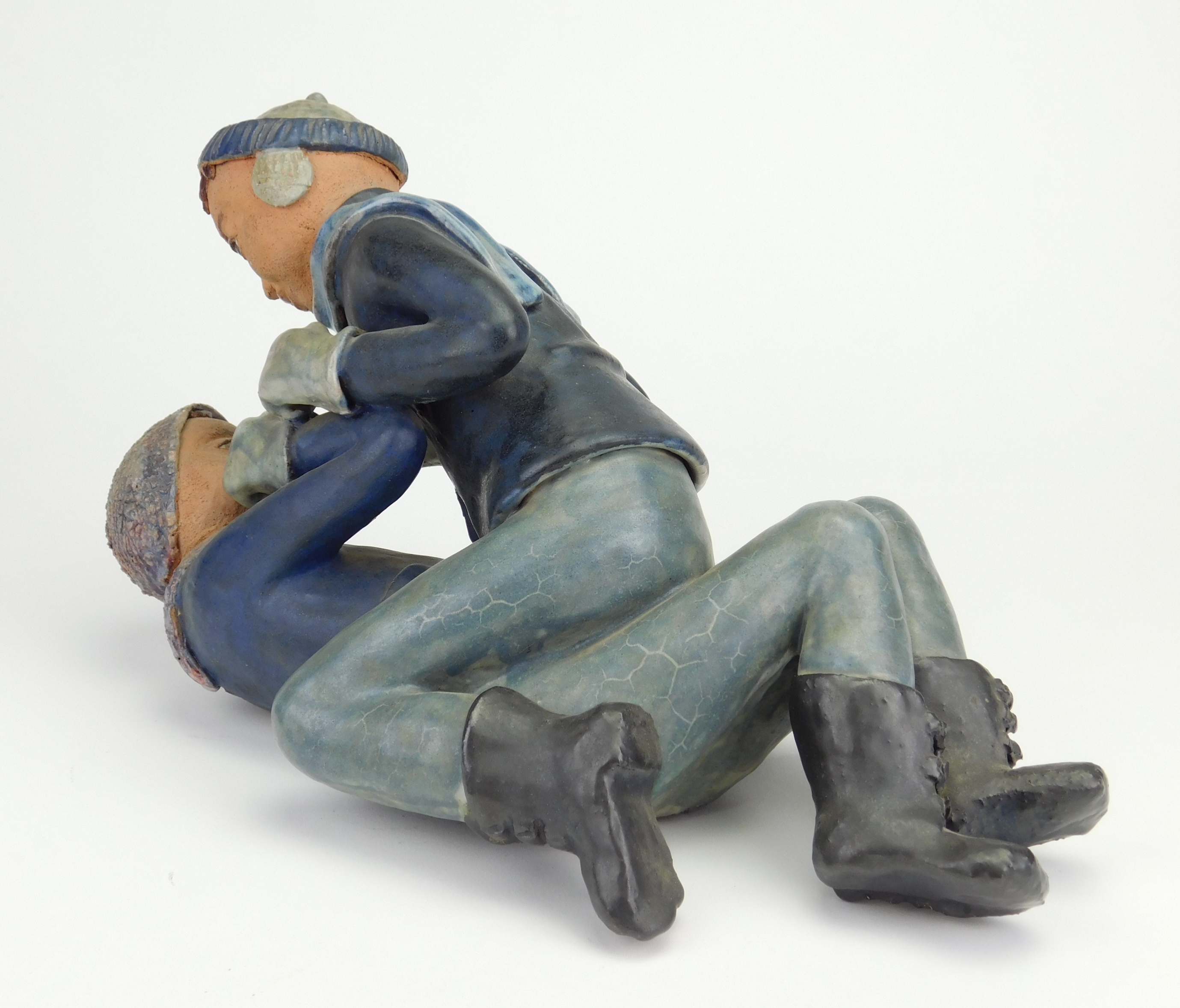 Artwork by Dorothy S. Harkins, Friendly Scrap, Made of ceramic sculpture