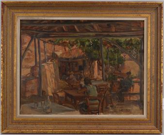 Südländische Kaffeeszene - Pawel Iwanowitsch Porochownikoff