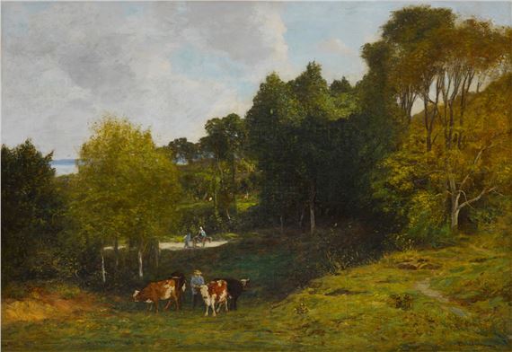 Eugène Louis Boudin | Environs d'Honfleur, pâturage (1854