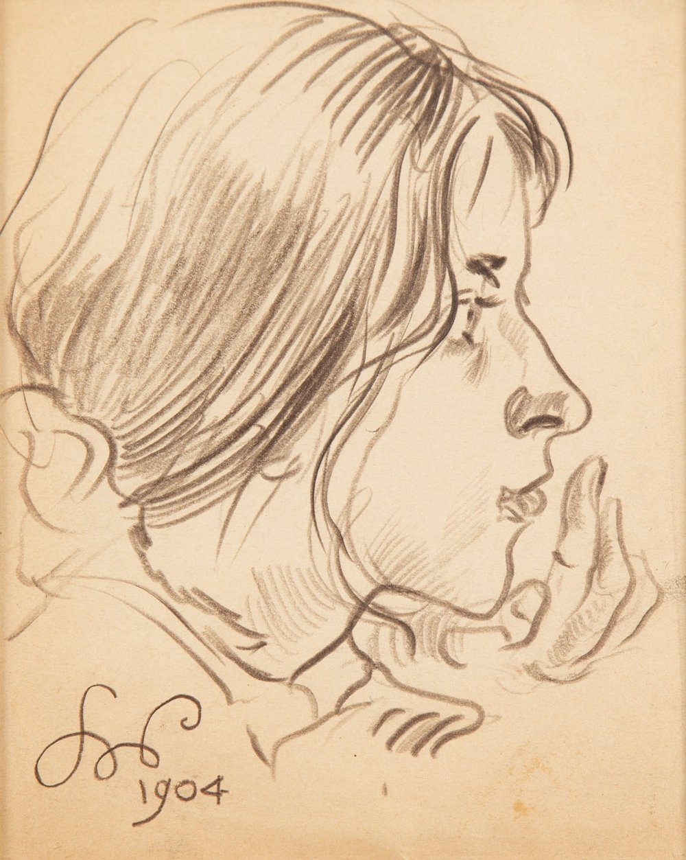 "Girl's Profile, Study" by Stanislaw Wyspianski, 1904