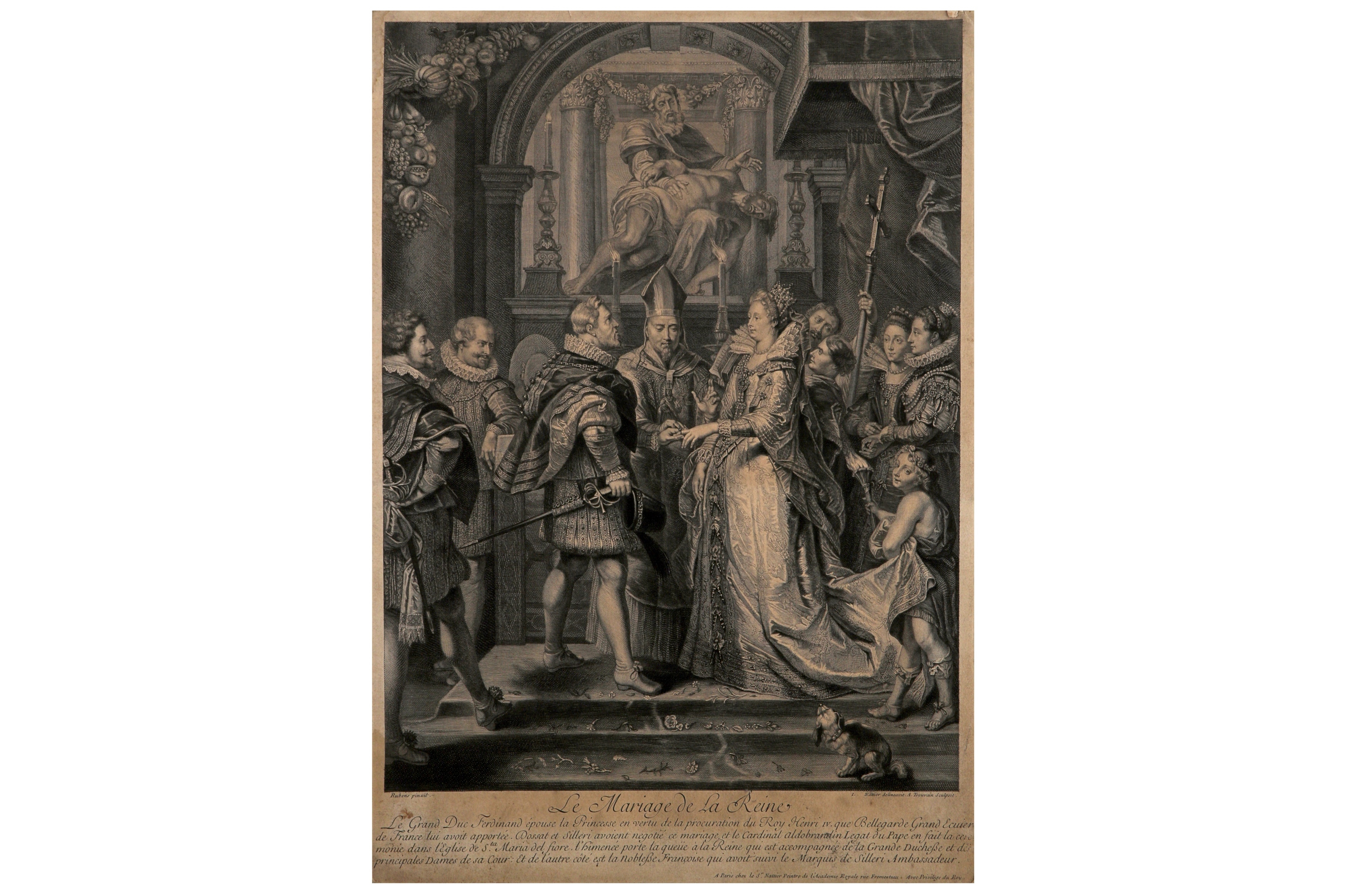 Artwork by Peter Paul Rubens, Jean-Marc Nattier, Gaspar Duchange, Le debarquement de la Reine au port de Marseille; Le Roy part pour la guerre d'Allemagne; Le Marriage de la Reine,, Made of plates