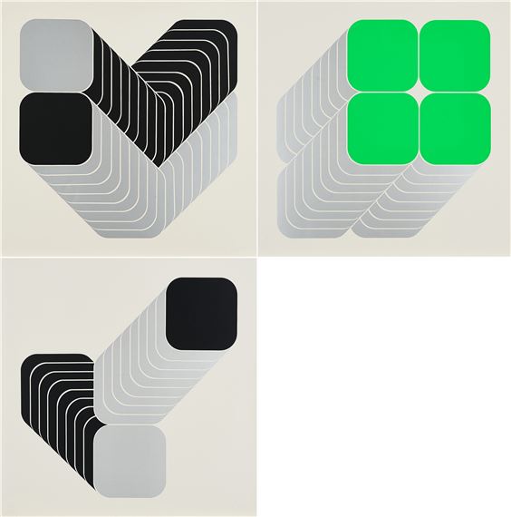 Mixed Lot of 3 Silkscreens. by Thomas Lenk, 1969