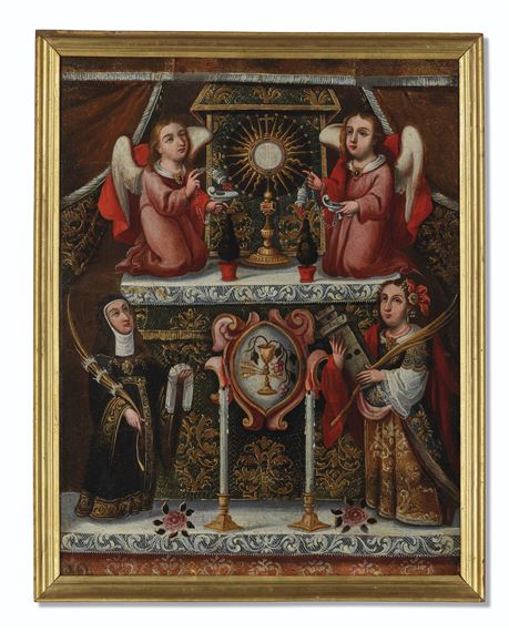 Cuzco School, 18th Century | Allegory of the Holy Communion with Saint ...