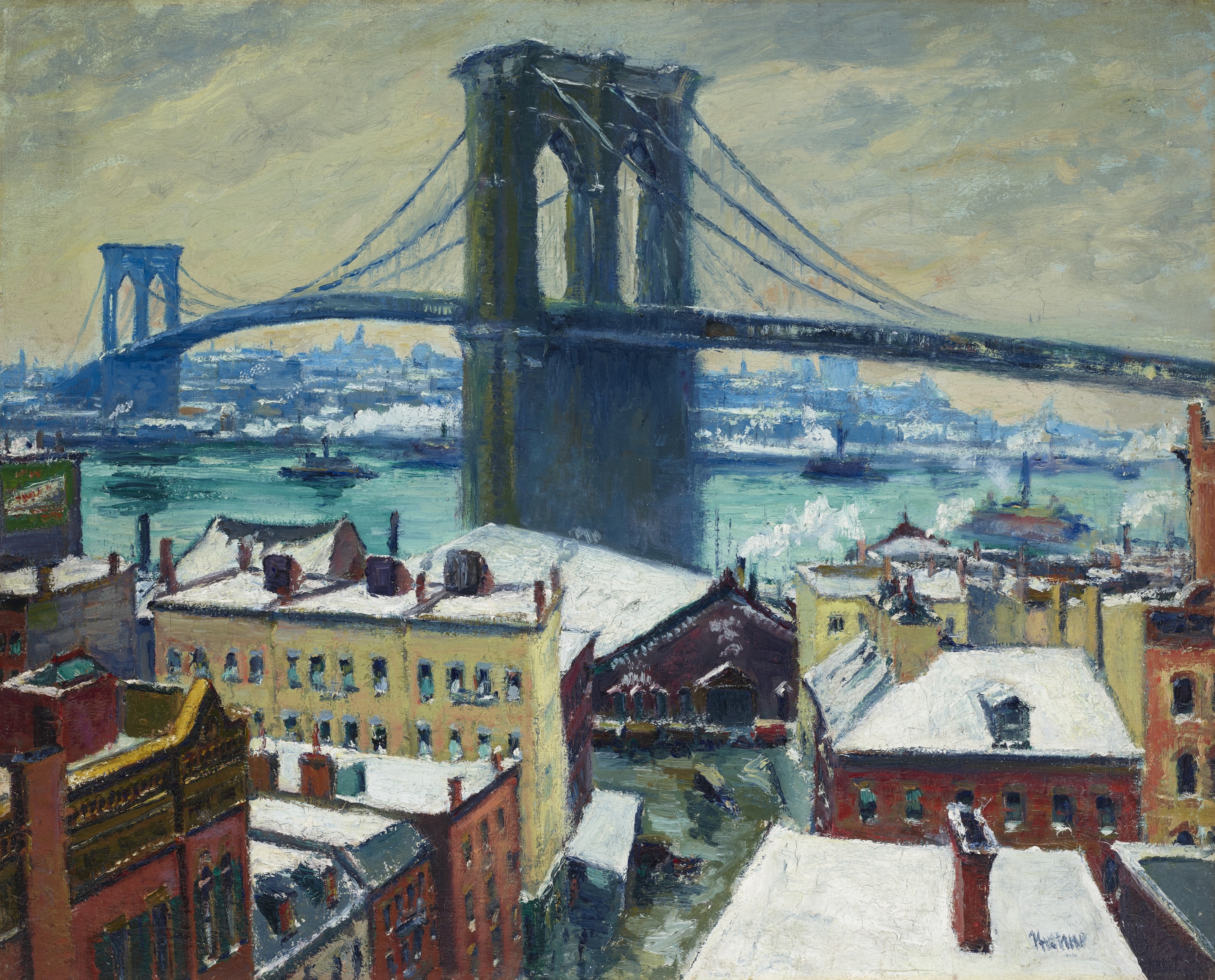 Artwork by Max Kuehne, Brooklyn Bridge, Made of oil on canvas