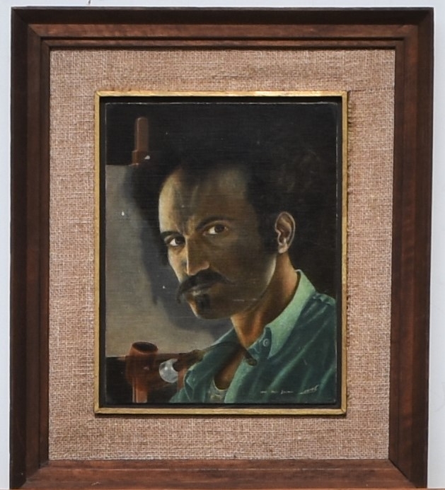 Artwork by Salomon Meier, Zelfportret, Made of oil on board