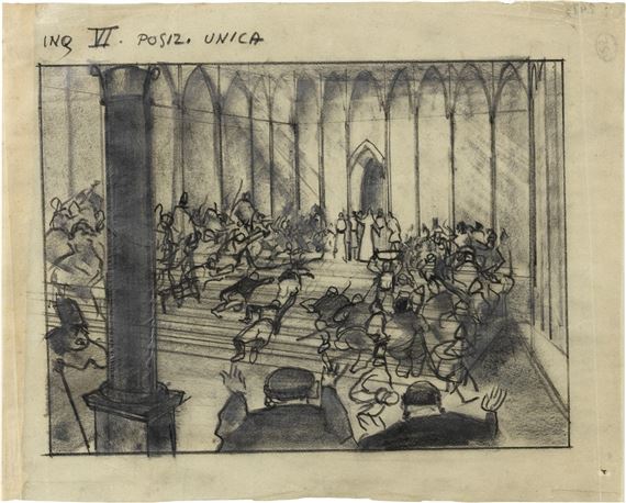 INQUADRATURA VI POSIZIONE UNICA - SCENOGRAFIA PER «I CAVALIERI DELL'ILLUSIONE» by Virgilio Marchi, 1954