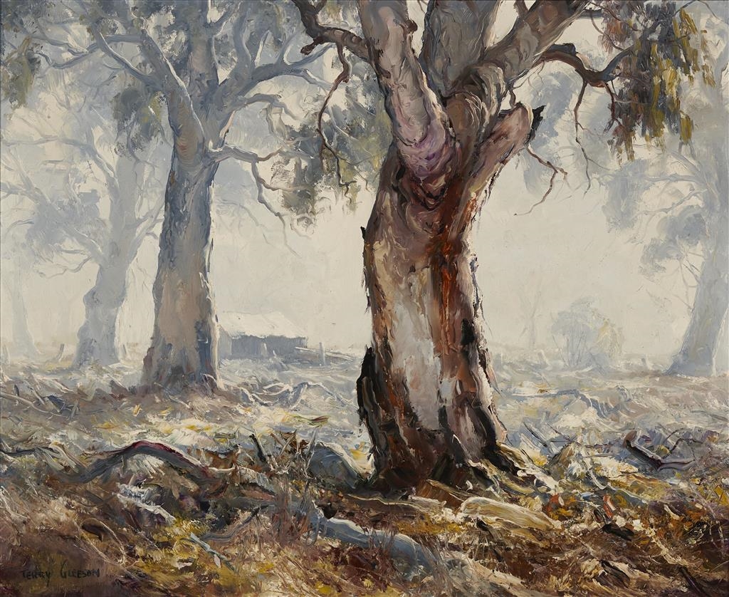 Terry Gleeson | Gum Trees in Mist | MutualArt