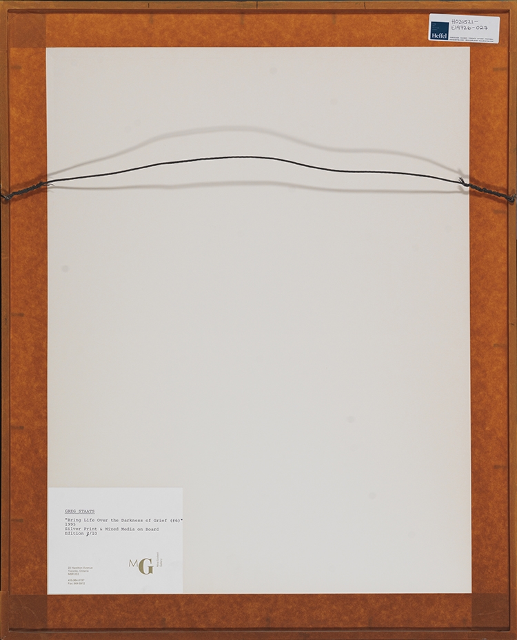 Artwork by Greg Staats, Bring Life Over the Darkness of Grief, Made of silver print and mixed media on paper board