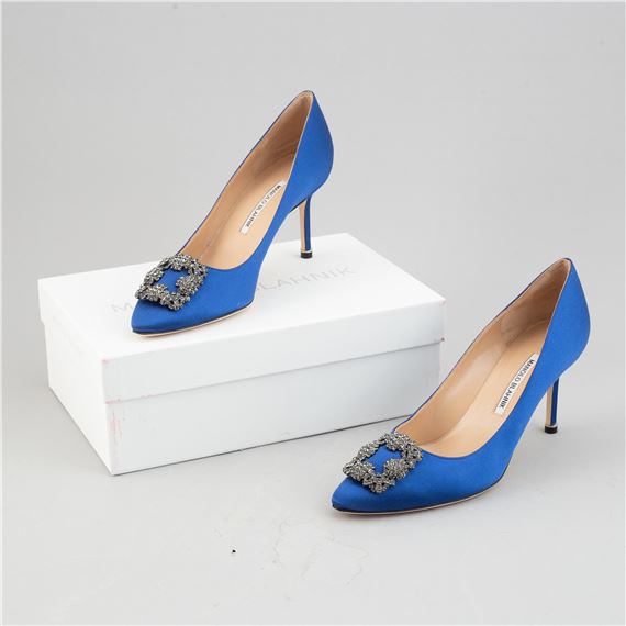 royal Blue satin 'Hangisi' shoes 