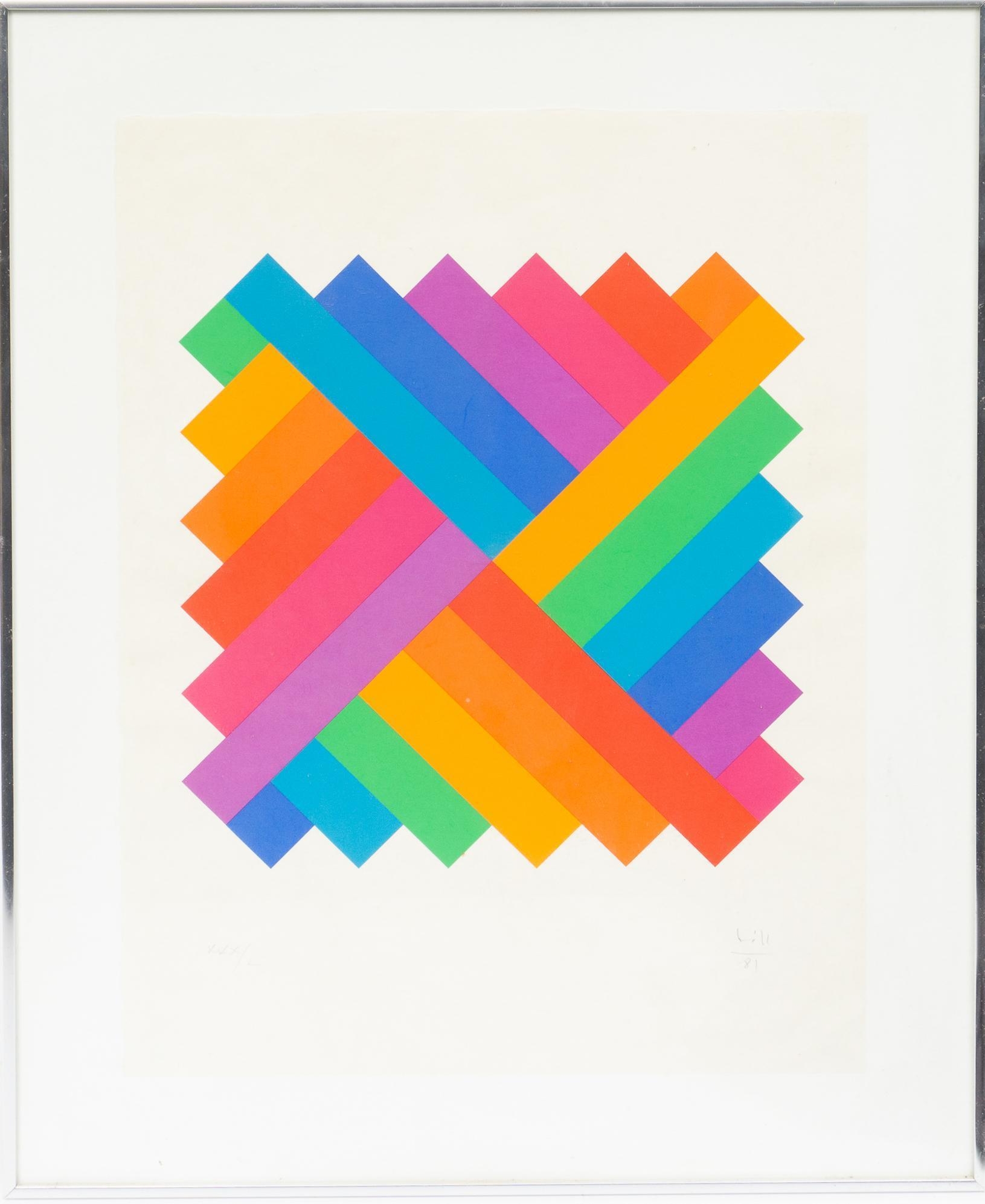 Max Bill | Three Rows in 8 Colors (1981) | MutualArt