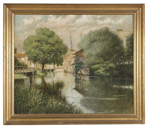 VEDUTA DI CITTÁ SUL LAGO by Hans Rudolf Meyer, 1953