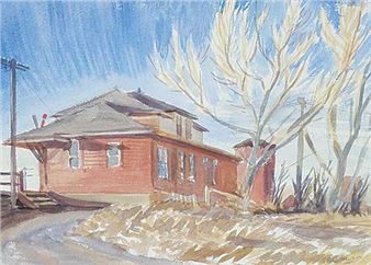 CP Rail Station, Carmangay, Alberta - Arthur John Ensor