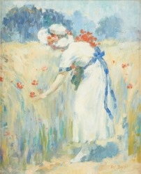 Artwork by Antoine Daens, La cueillette des coquelicots, Made of Oil on canvas