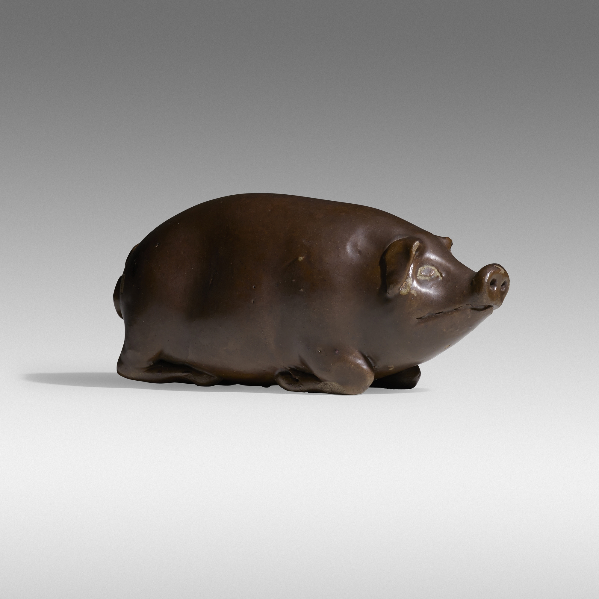 Artwork by Cornwall Kirkpatrick, Pig flask, Made of glazed earthenware 