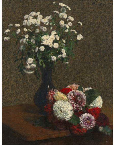 Fleurs: camomille et dahlias by Henri Fantin-Latour, 1871