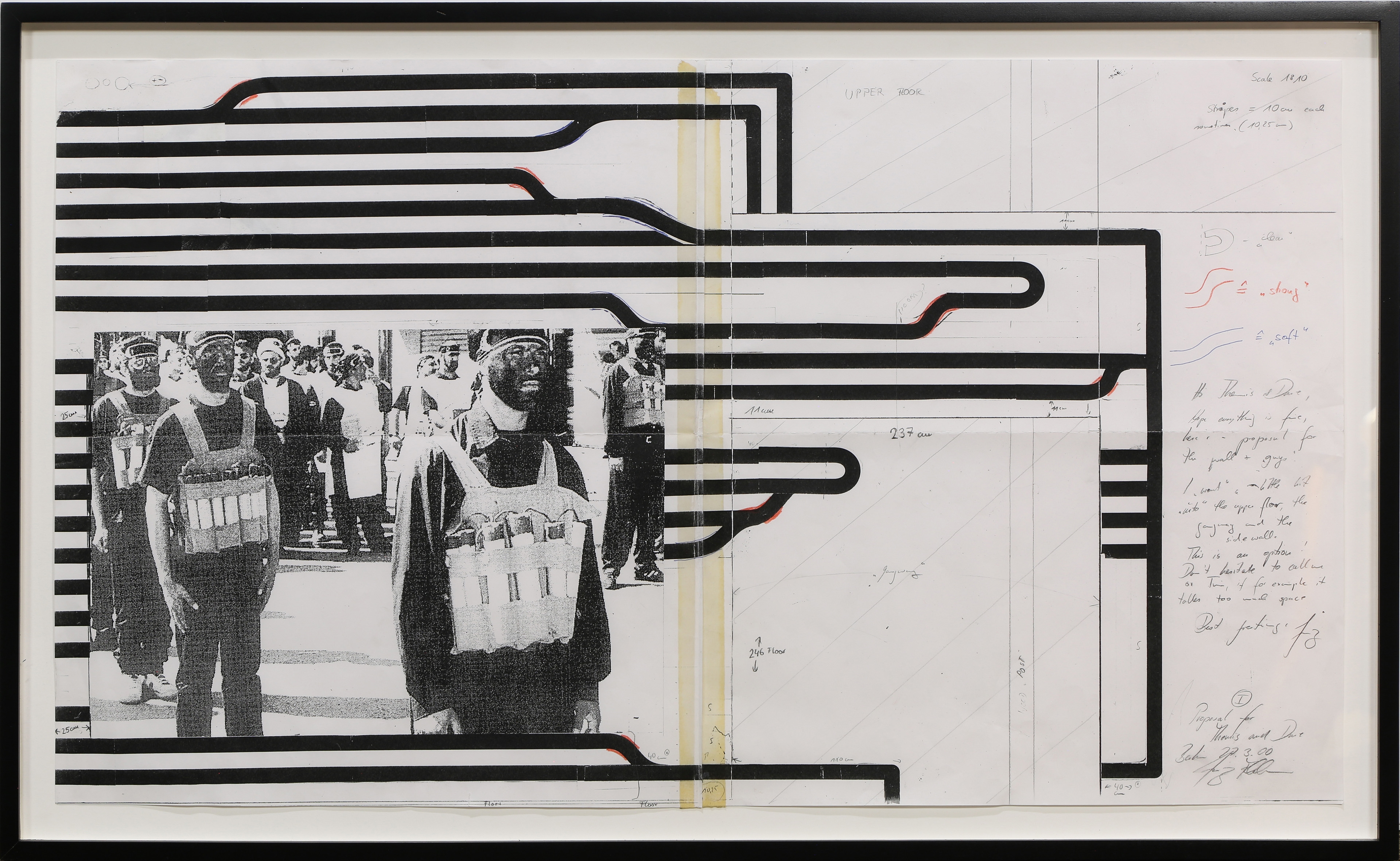 Artwork by Franz Ackermann, Remembering Public Territories, Made of mixed media print