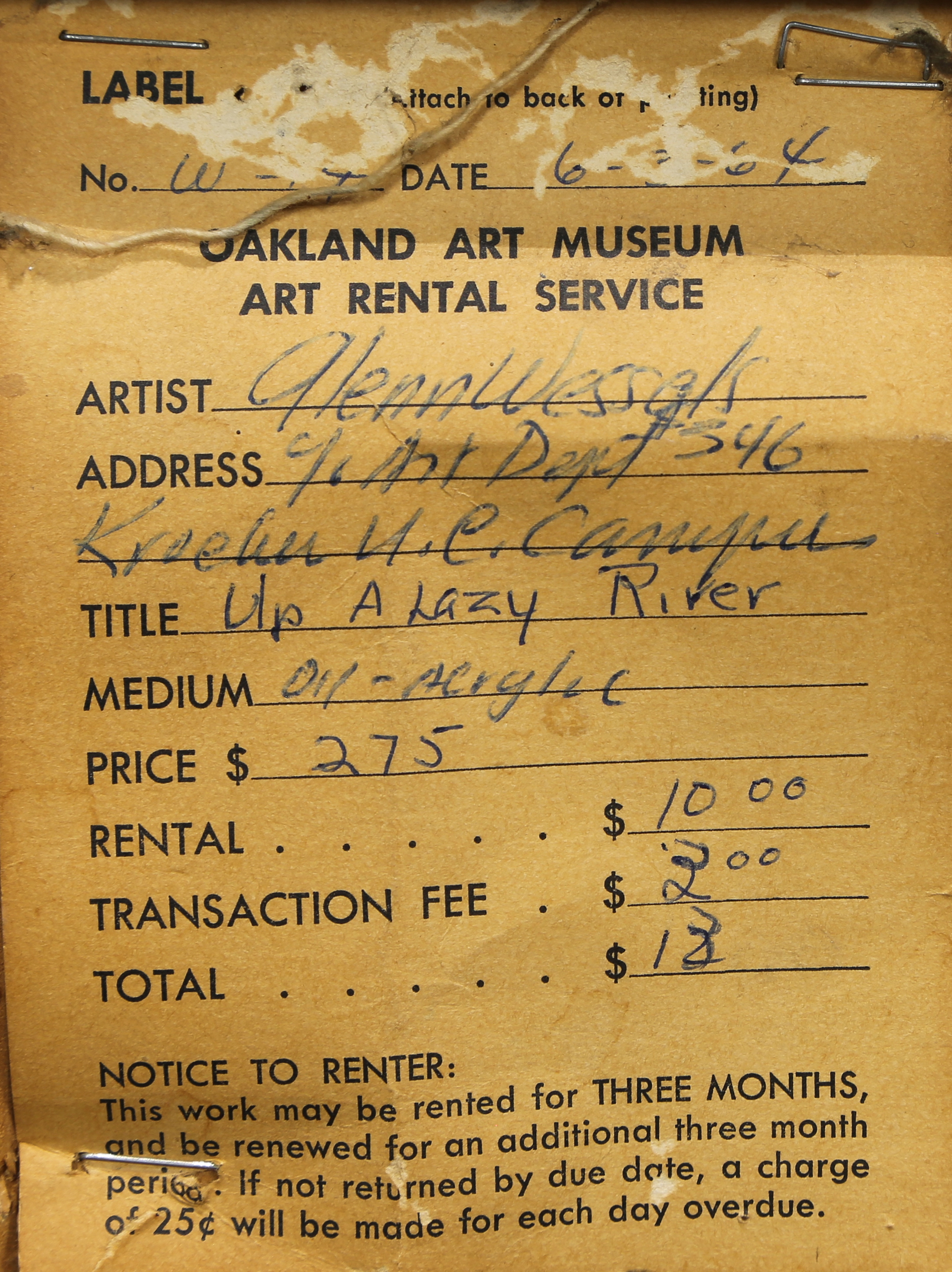 Artwork by Glenn Anthony Wessels, Up a Lazy River, Made of oil on canvas