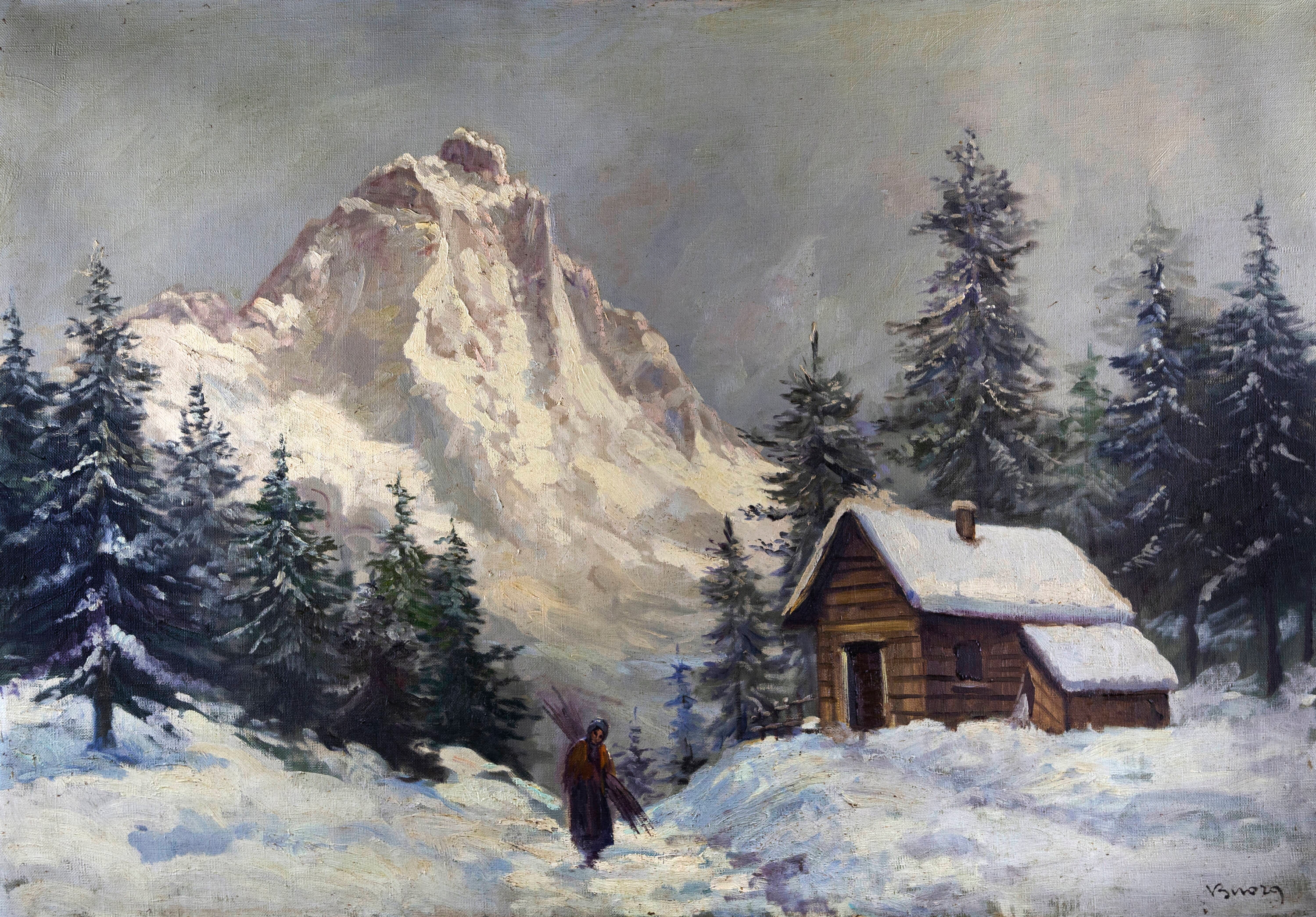 Artwork by Vittorio Buora, "Il Cervino", Made of oil on canvas