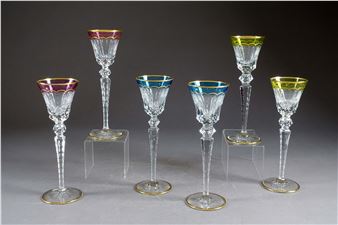 Suite de six grands verres à vin de la collection "Excellence" - Saint-Louis