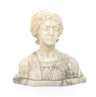 An alabaster bust - A. Girard