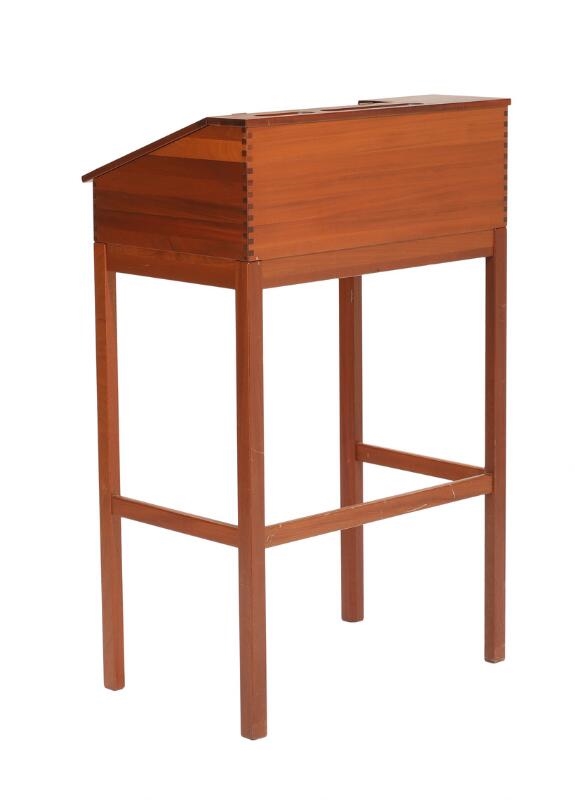 Artwork by Andreas Hansen, A mahogany writing desk, Made of brown leather