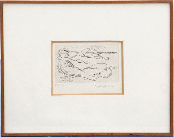 Uomo e cavallo sulla spiaggia, 1924 by Carlo Carrà, 1957