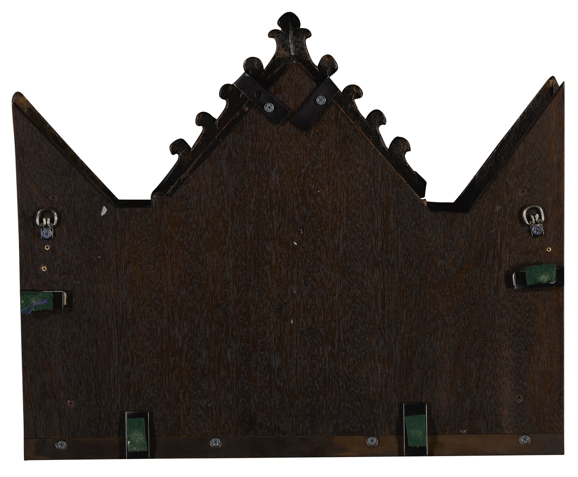 Artwork by The Mezzana Master, The Madonna and Child enthroned between Saints Louis of Toulouse and Francis (central panel); Crucifixion below the Angel of the Annunciation (left shutter); Madonna della Misericordia below the Virgin Annunciate (right shutter): a triptych, Made of oil on gold ground panel