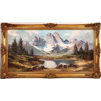 Snowy Mountain Lake Landscape - L. Goll