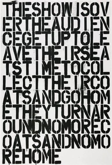 UNTITLED (THE SHOW IS OVER) by Felix González-Torres, Christopher Wool, 1993