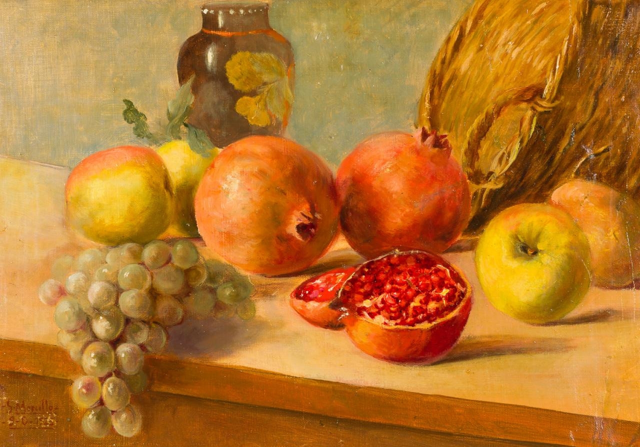 Gabriel Morcillo Raya Bodegón con granadas (1925) MutualArt
