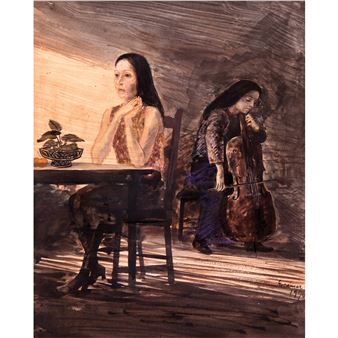 Interior con mujeres - Julio Escámez