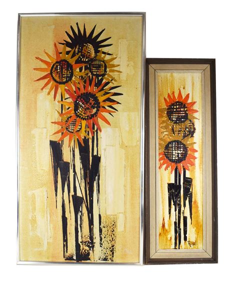 Colin Ruffell | Stylised sunflowers; Similar oil | MutualArt