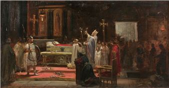 La bénédiction du corps de l’empereur Théodose par saint Ambroise de Milan - Luis García Hevia