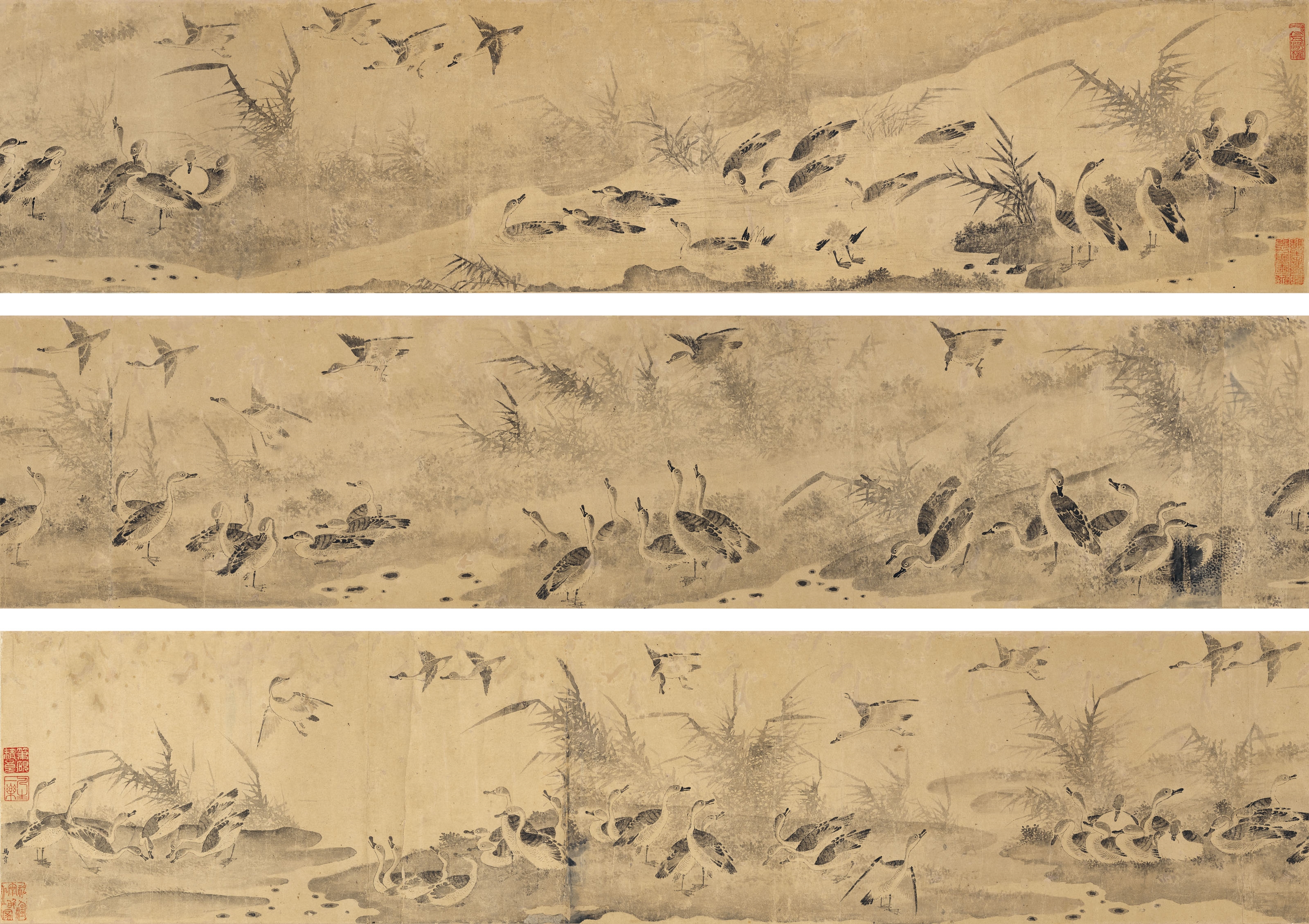 Artwork by Ma Bi, A Hundred Geese, Made of ink on paper