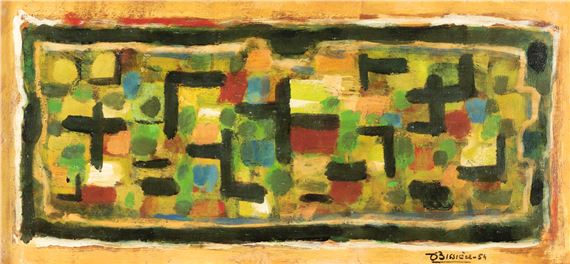 Composition by Roger Bissière, dated 54