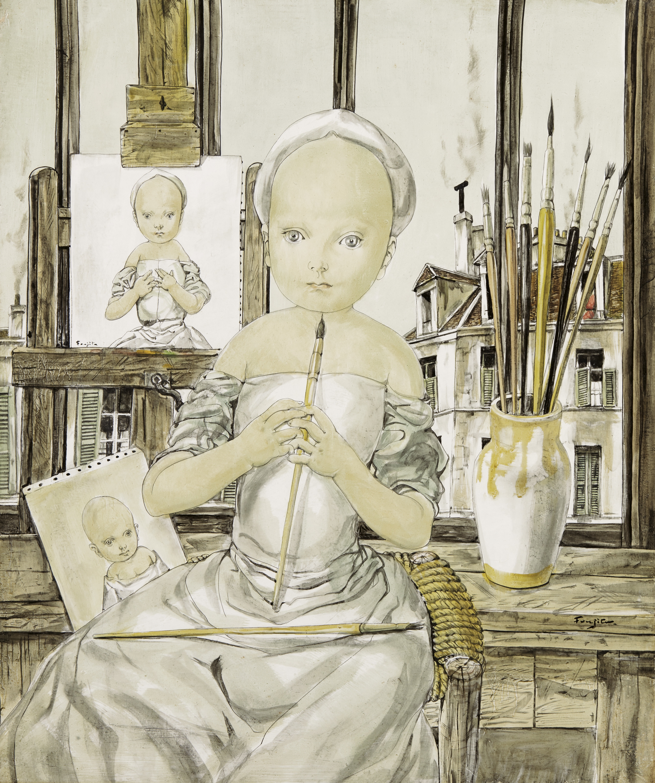 Leonard Tsuguharu Foujita | L'Atelier (The Studio) (1952) | MutualArt