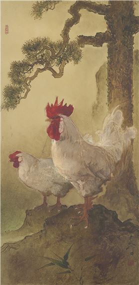 Roosters by Lee Man Fong
