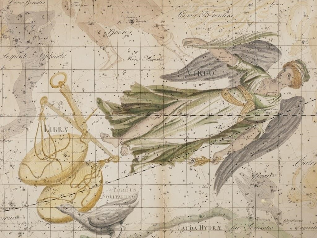 Artwork by Johann Elert Bode, The Maiden & Leo, The Lion, Made of Uranographia